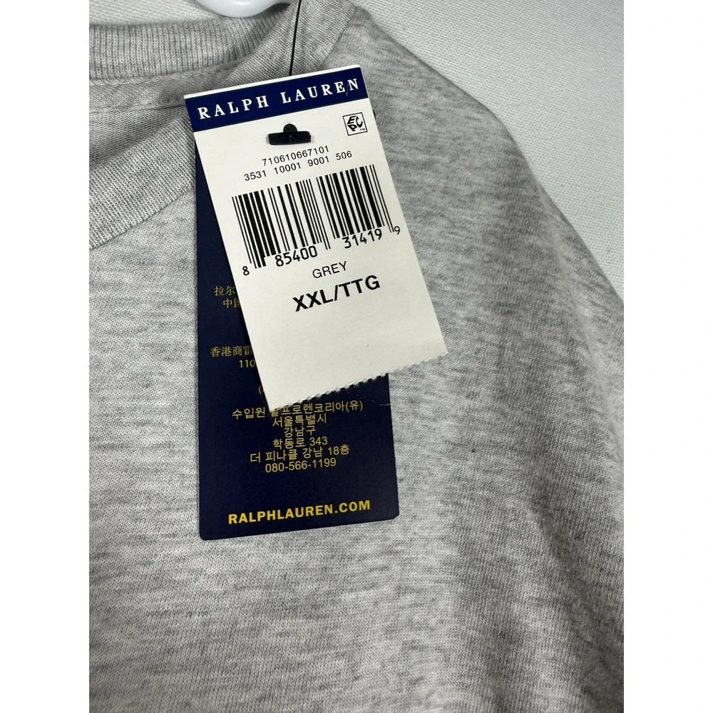 NWT Polo Ralph Lauren Shirt Mens XXL Gray T-Shirt Short Sleeve 100% Cotton